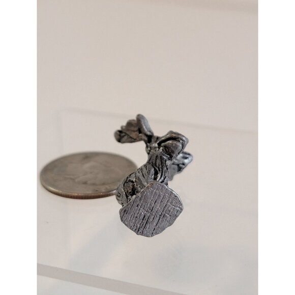 Solid Pewter Silver MOOSE Funny Highly Detailed Figurine Bartlett - Picture 7 of 7